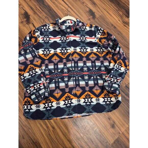 Woolrich Aztec Flannel Button Down Shirt Womens Sz XL Southwest Cotton - Picture 3 of 10